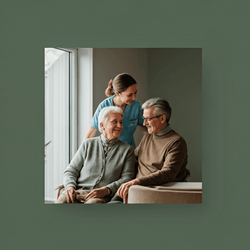 A serene and professional image of a caregiver and an elderly person sharing a warm moment in a beautifully lit, modern New Zealand home.